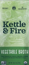 Kettle & Fire ORGANIC VEGETABLE BROTH Cooking Broth NON GMO -  32 oz Carton