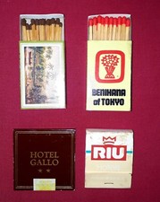 x4 Vintage Collectible Match Boxes Tokyo Japan Maurice Mexico Africa It