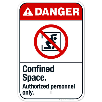 Confined Space Authorized Personnel Only Sign, ANSI Danger Sign, (SI-5289)