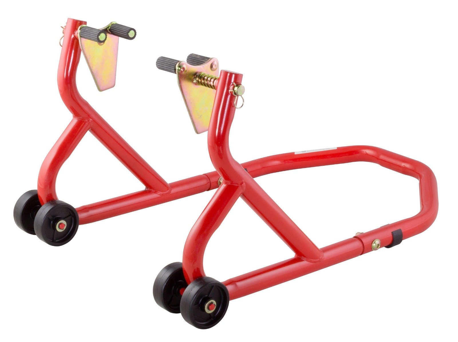 NEW UNIVERSAL MOTORCYCLE SPORTBIKE TRACK DAY GARAGE PIT FRONT PADDOCK STAND RED - Image 3
