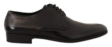 DOLCE & GABBANA Shoes Black Leather Lace Up Men Dress Derby EU39 / US6 RRP $850