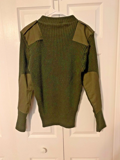 Military Army USMC Service Sweater Olive Green 42 Epaulets NSN 8405-01-496-9816 for sale online 