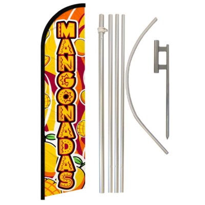 Mangonadas Full Curve Windless Swooper Flag Pole Kit Concessions Drinks