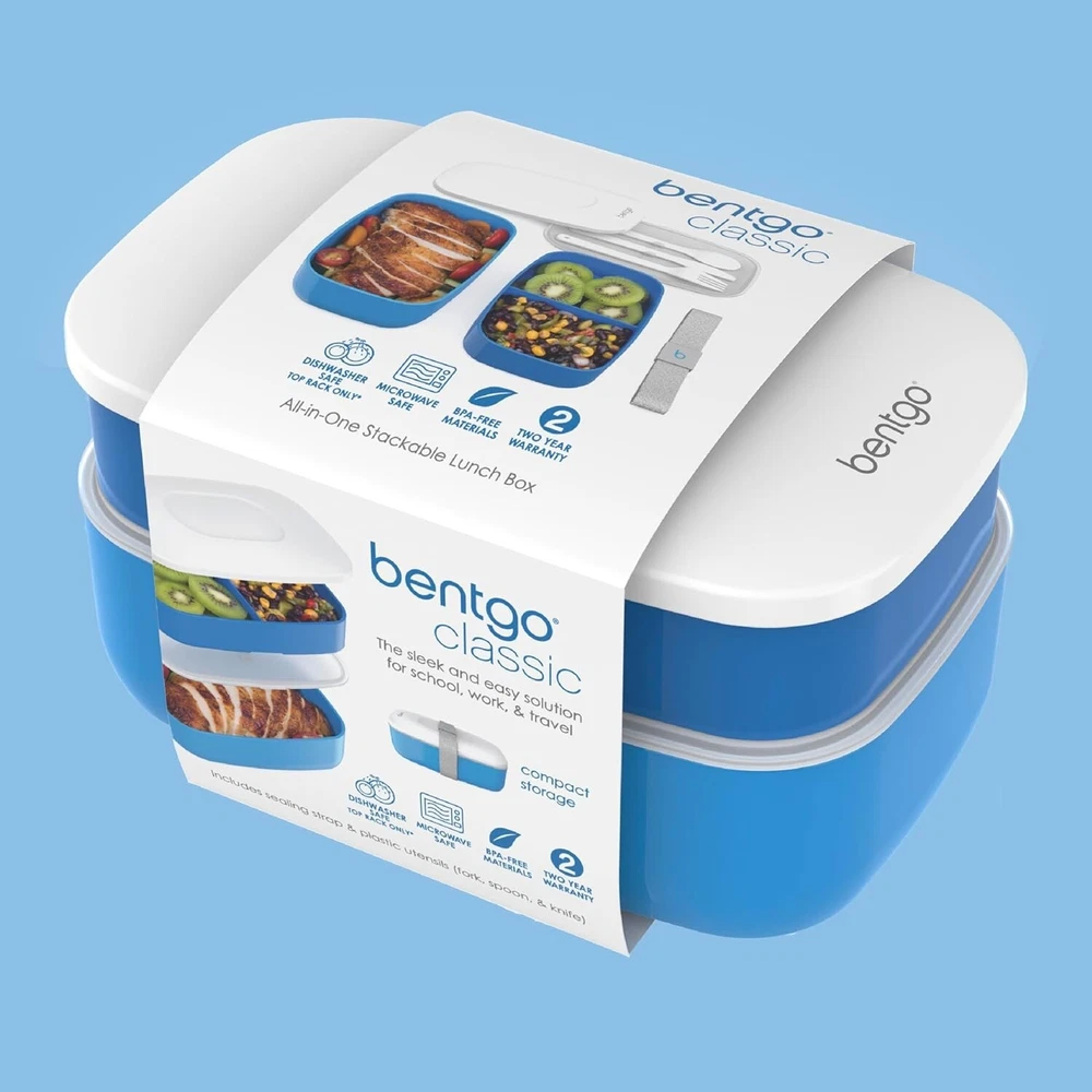 BPA-Free 3-Compartment Plastic Bento Lunch Box for Adults Meal Prep