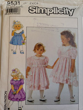 Dress Girls 3 4 5 6 Simplicity 9531 Sewing Pattern Cut Easter Cottagecore Ruffle