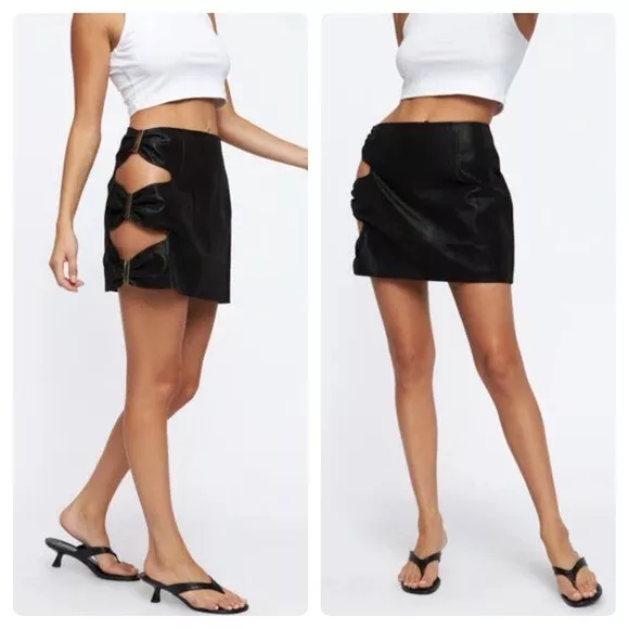 NWT Lioness Sorry Not Sorry Faux Reptile Leather Cut-Out Mini