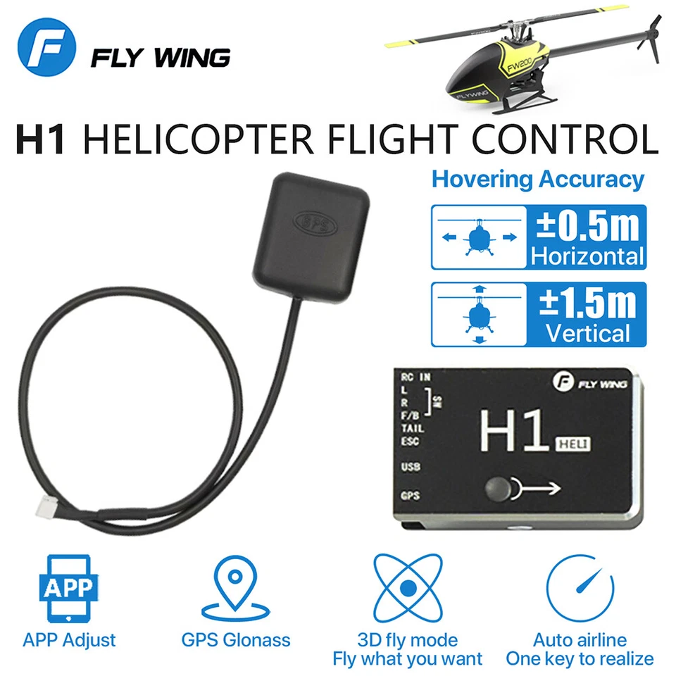 FLY Wing H1 RC GPS Flight Control 6CH Flybarless Gyro System for FW 400L FW450 - Image 4 of 4