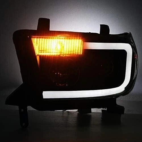 BLACK LED OPTIC Headlights Set LH+RH For 07-13 Toyota Tundra 08-17 Sequoia - Image 3 of 4