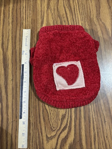 Petcircle Small Dog Sweater, Red with Heart. NEW - Picture 3 of 4