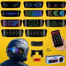 Smart LED Motorcycle Helmet Display with Turn Signals Speedometer Waterproof App