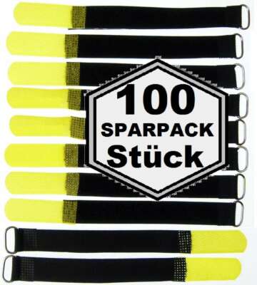100 Hook and Loop cable ties 160 x 16 mm yellow cable Hook and Loop cable Hook and Loop with eyelet