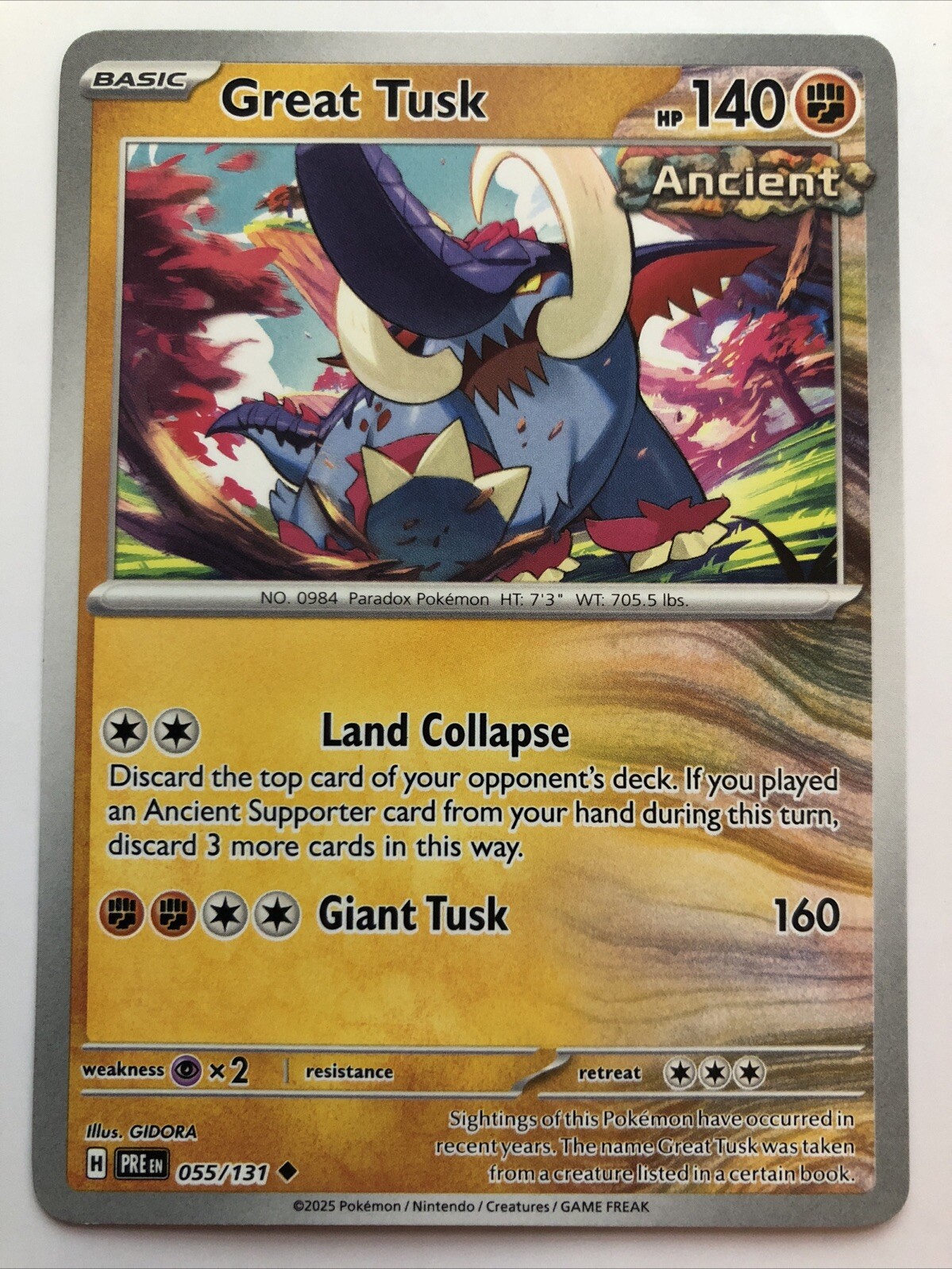 Pokémon TCG Prismatic Evolutions Great Tusk 055/131 NM