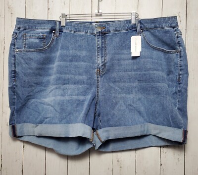 Lane Bryant Mid Rise Boyfriend Shorts Flex Magic Waistband Super Stretch Sz 24