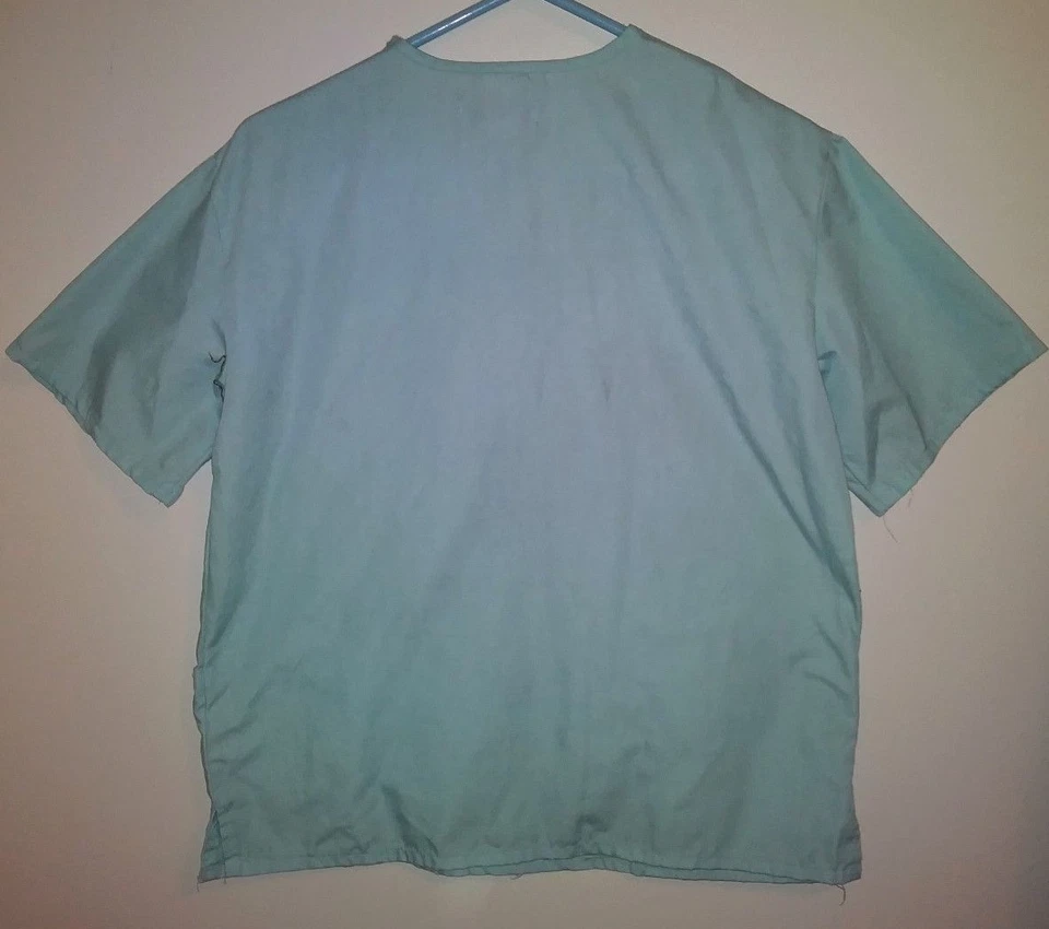 NATURAL UNIFORMS Nurse Womens Scrub Top SIZE XS Light Teal Color Blouse - Image 2 of 3