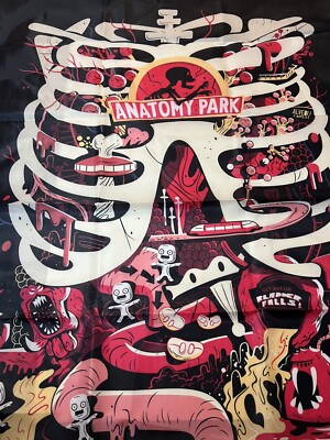 Rick And Morty - Anatomy Park Cloth Poster Banner 48  X 28  With Brass Rings