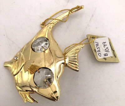 KG & CO. Gold Plated Crystal temptations Spectra Swarovski Crystals FISH
