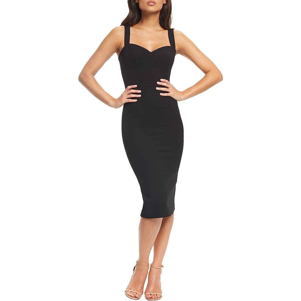 white christmas dresses Nicole Dress – Dress the Population main image 1