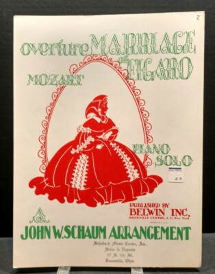 Overture Marriage Figaro Sheet Music Piano Level 2 Practice Teacher Cover    F3E