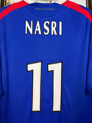 France Home football shirt 2007 Soccer #11 Nasri Adidas Jersey