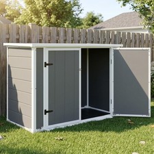33 Cu.Ft. Roll-In Storage Shed w/ Ramp & Hydraulic Lid, Lockable, Outdoor Used