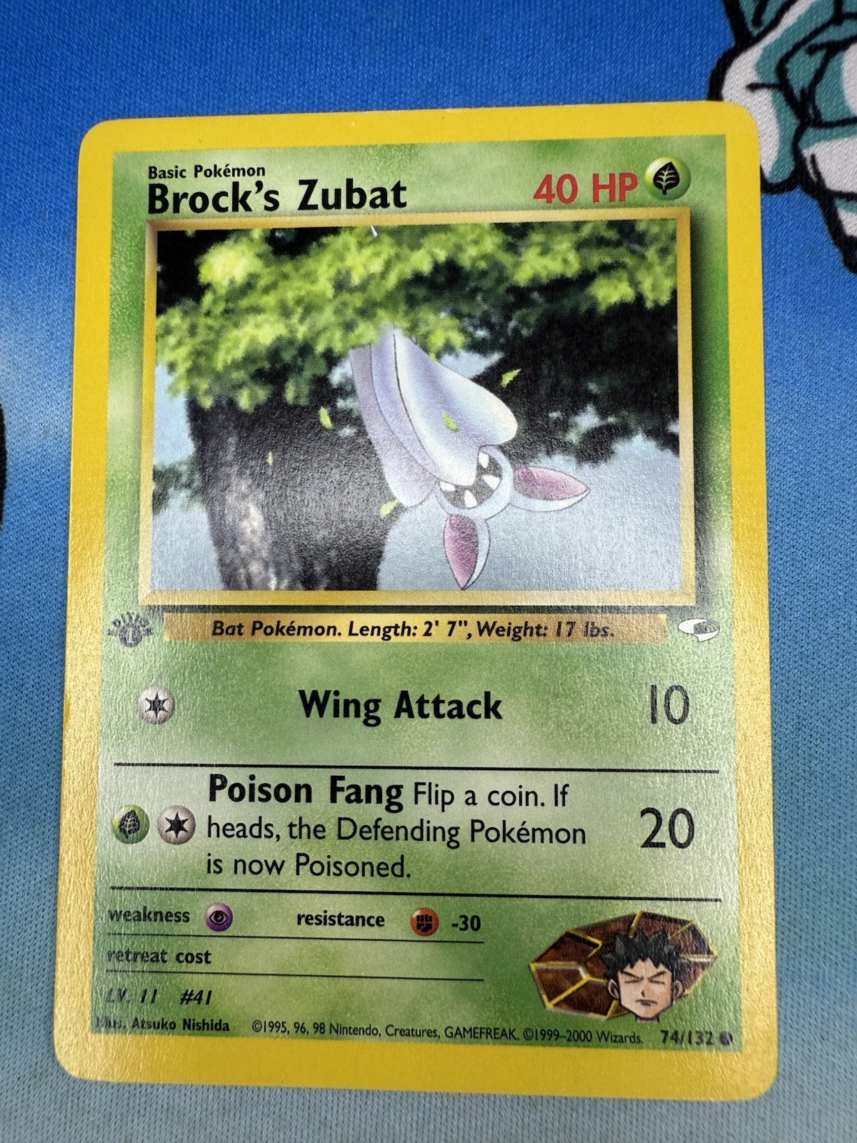 Brock’s Zubat 74/132 1st Edition Gym Heroes WOTC Pokemon Card