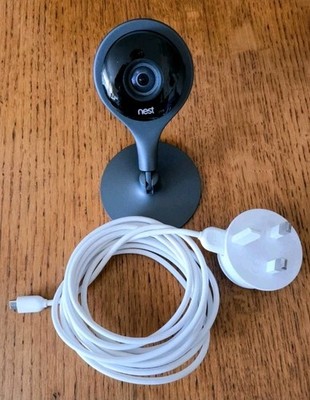 Google Nest Cam A0005 Indoor Überwachungskamera - Gun Metal Grey & Black mit Kabel