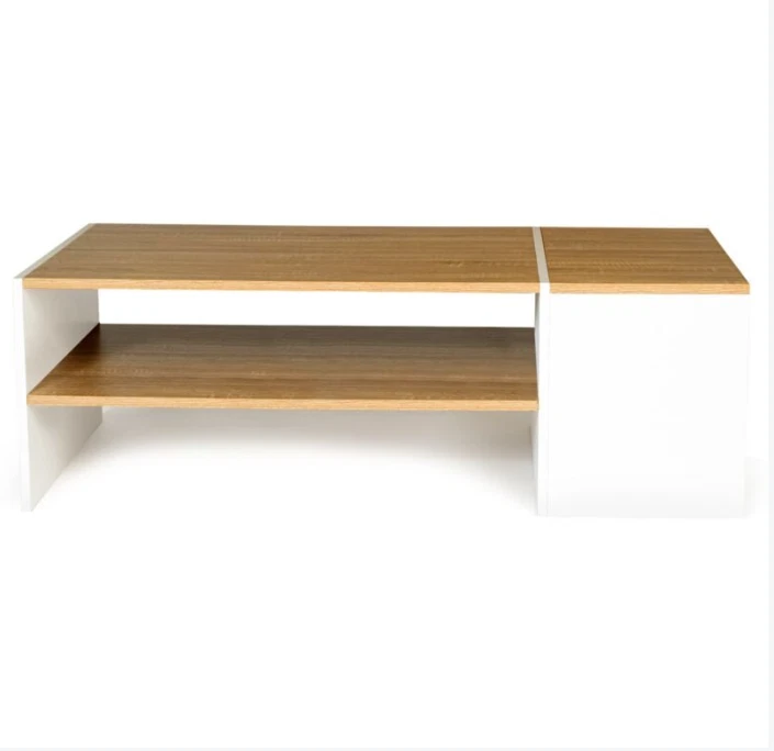 Table basse bar contemporaine - Avec coffre - Bois - Blanc - Photo 3/3