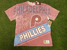 NWT Philadelphia Phillies Authentic Retro MLB AOP Baseball Men's Large T-shirt