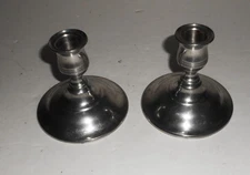 KIRK STIEFF PEWTER 4" CANDLE HOLDERS SET OF 2