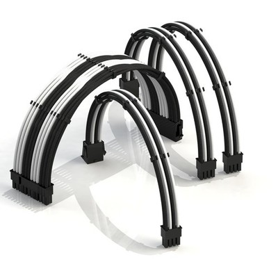LINKUP 50cm BlackWhite PSU Cable Extension 4-Pack