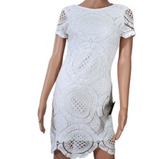 NEW Lulus Size Medium Crochet Lace Scalloped Edge Sheath Boho Dress Backless