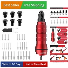 Cordless Rivet Gun Adapter - Electric Rivet Drill Adapter Kit 2.4mm-6.4mm, Ri...