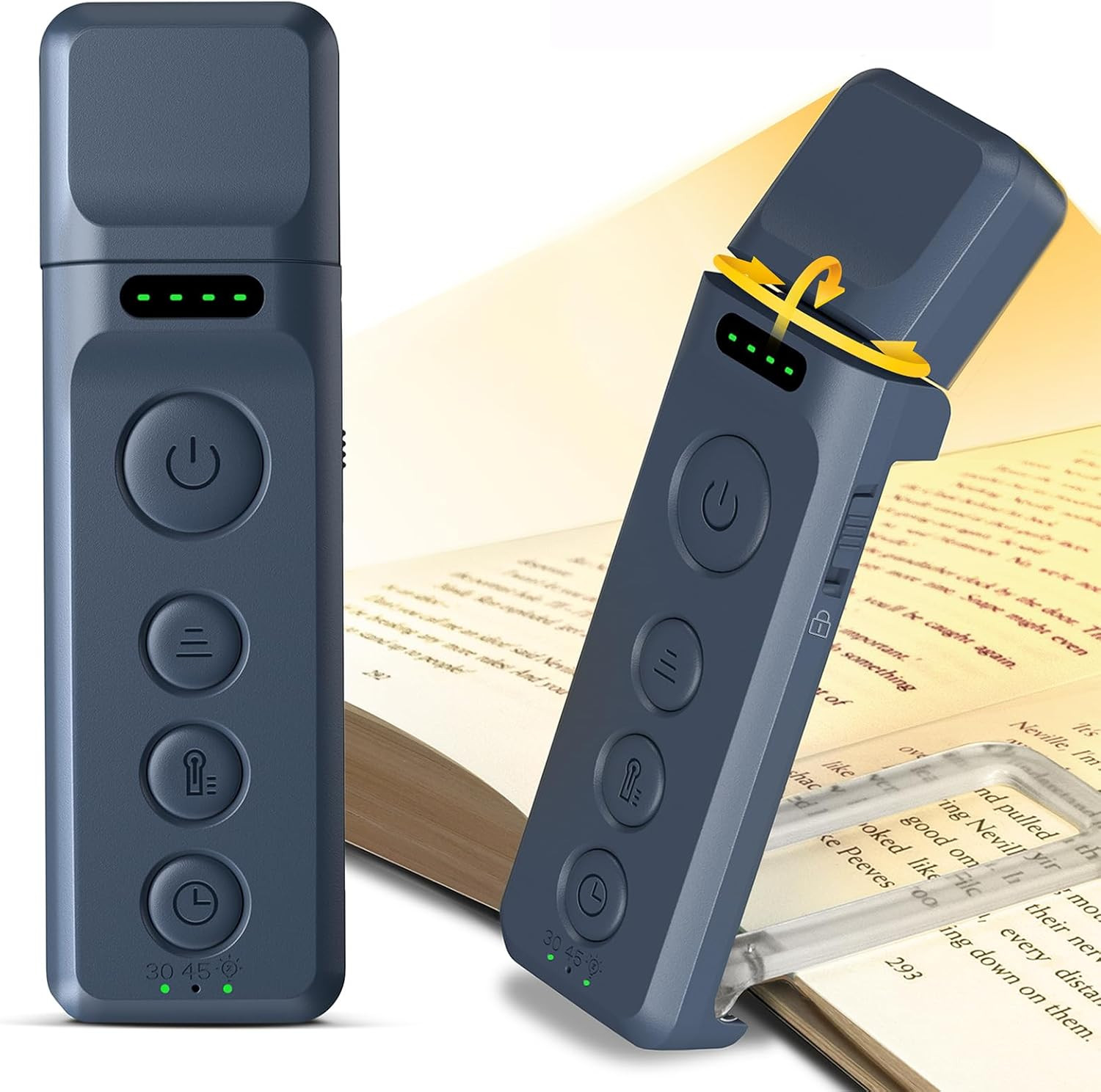 Glocusent Book Lights for Reading at Night, Rechargeable Book Light Clip on - 3