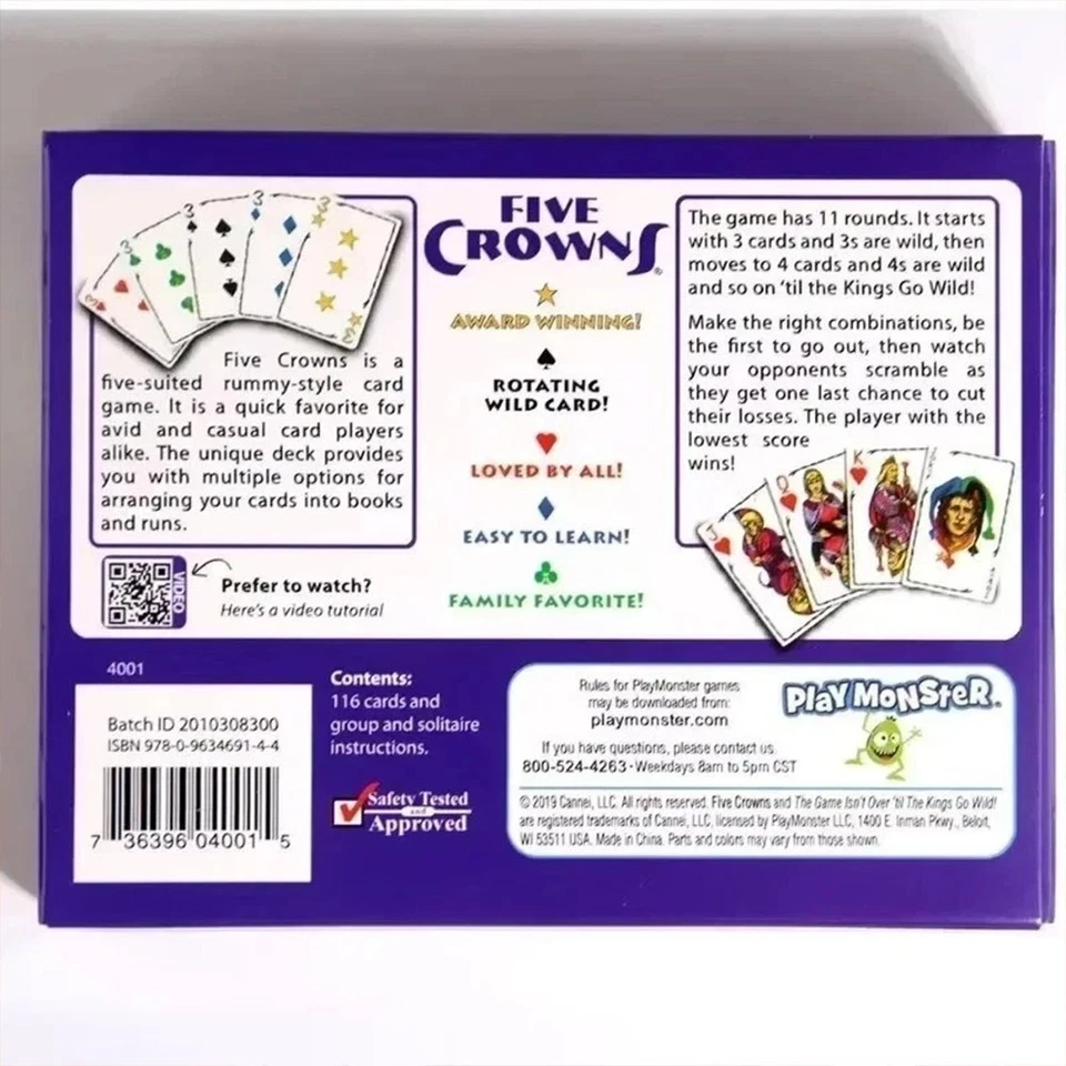 NEW Five Crowns Card Game 5 Suites Classic Original Party Rummy Style Play - Image 4 of 4