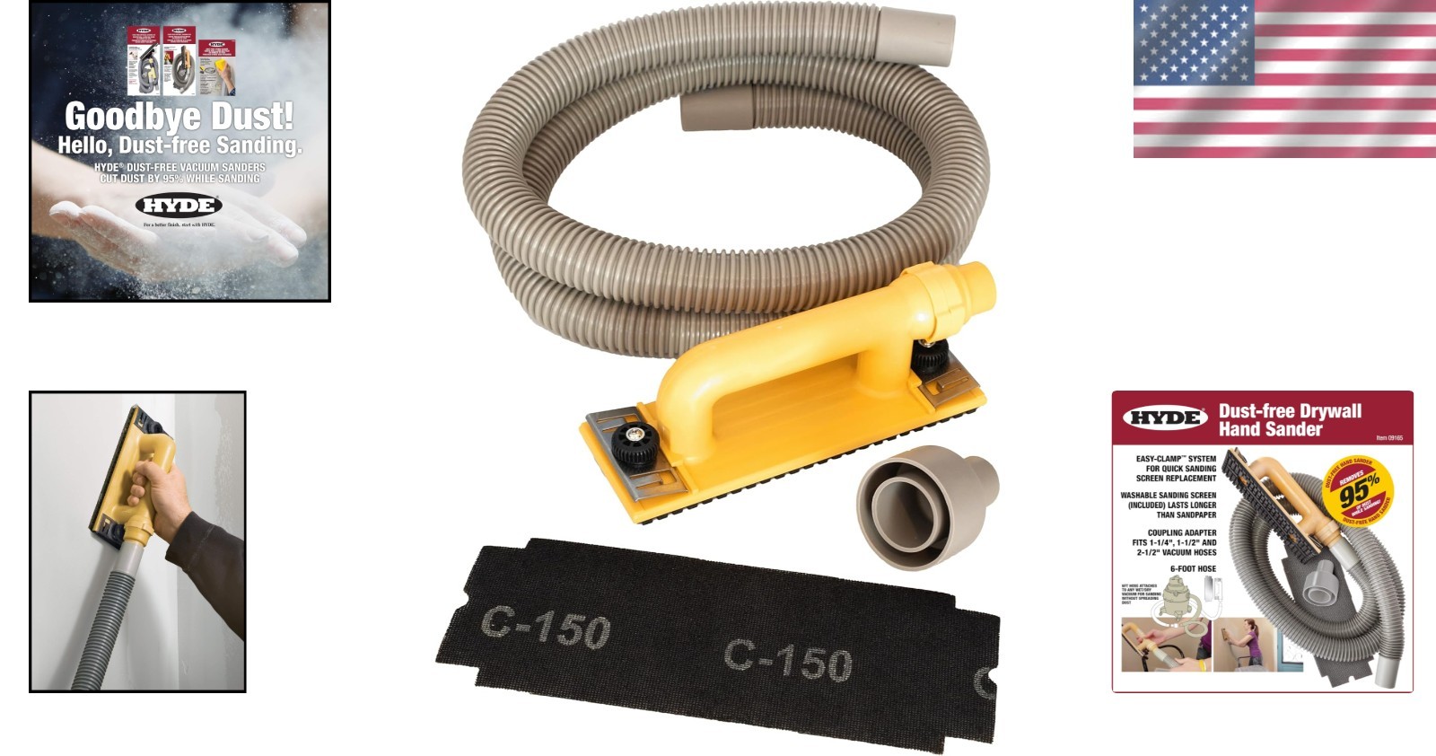 Lightweight 6' Dust-Free Vacuum Sander with EasyClamp System for Professionals