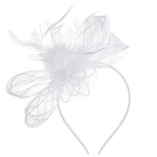 Fascinator Hat for Women Veil Feather Headwear Tea Party Wedding Retro Headband