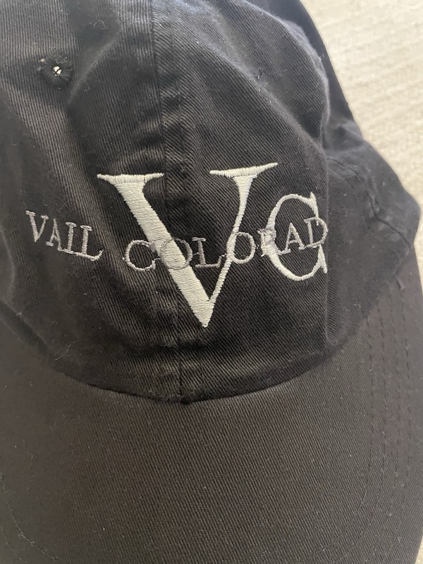 The Shirt Company Vail Colorado VC Black Baseball Cap Hat One Size Fits All