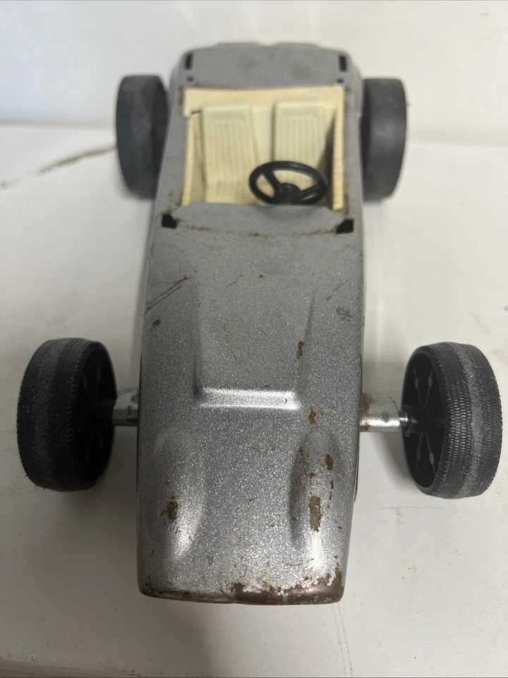 VINTAGE 1970's Nylint Silver Race Team Pressed Steel Race Car - Image 2 of 4