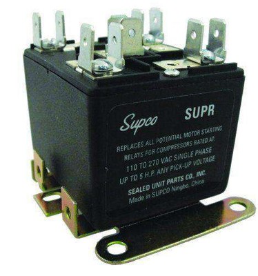 1 pc Supco SUPR Universal Potential Relay, 110-270V Single Phase