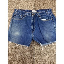 Levi's Dark Blue Cutoff Denim Shorts with Frayed Hem