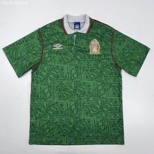 Vintage 1992 Mexico Soccer Jersey Umbro Made in USA Football Kit Sz XL