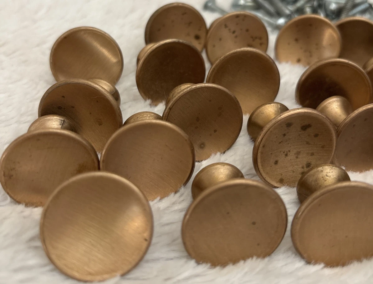 Vintage MCM 1" Concave Cabinet Knobs/Pulls Gold/Bronze Lot Of 29