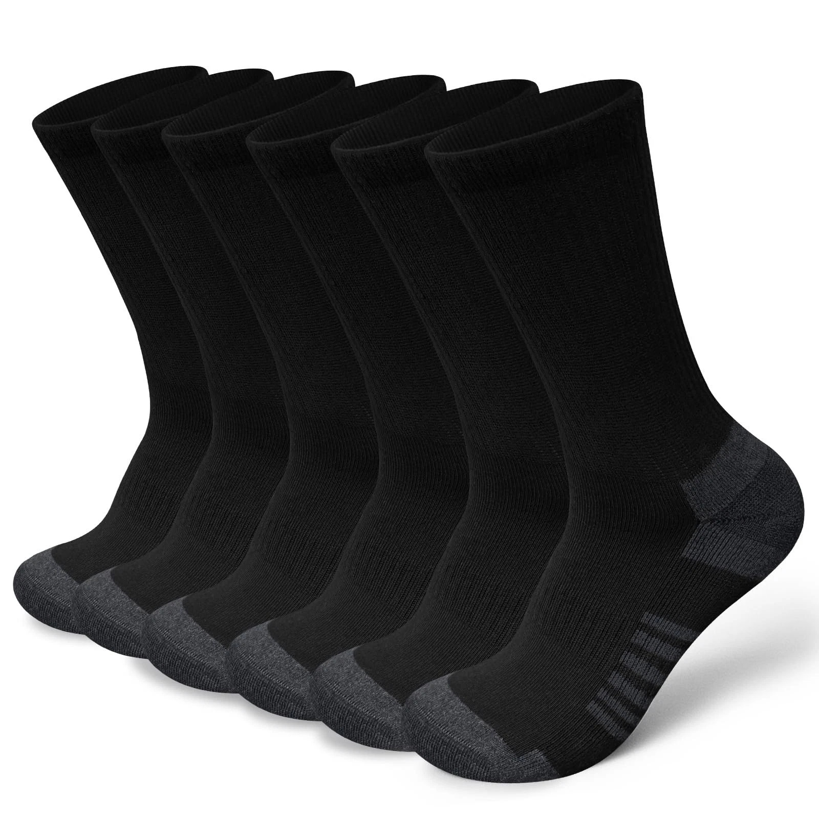 Cotton Crew Socks for Work Hiking, Thermal Warm Winter Boot Sock Cushioned Mo...