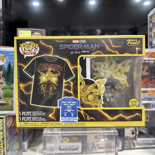 Funko Pop! Tees Marvel Spiderman No Way Home Electro Glow in the Dark Size M
