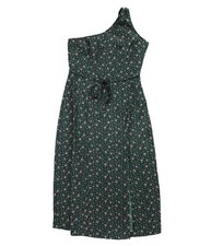 American Eagle Womens Solid Midi Asymmetrical Dress, Green, Medium