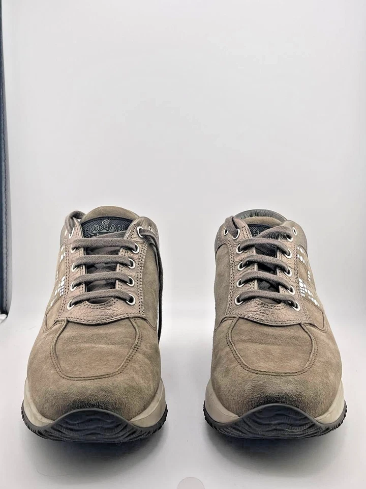 Hogan Women's Suede Interactive Sneakers Size 38 Grey Suede - Image 2 of 4
