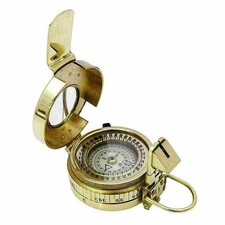 Vintage Military Nautical Brass Compass Antique Collectible Decor Gift