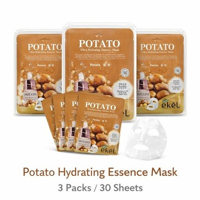EKEL Potato Face Mask Sheet 30pcs Hydrating Nourishing Facial Mask Set Korea