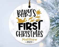 Baby's First Christmas Ornament, New Baby Ornament, Personalized My First Ch...