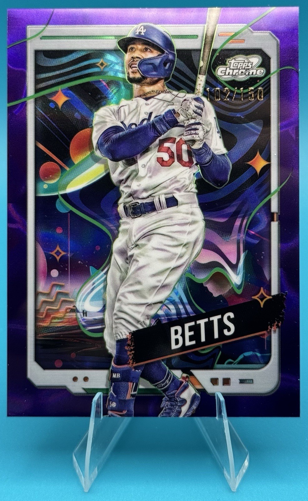 2024 Topps Cosmic Chrome MOOKIE BETTS #53 Purple Nebula Refractor /150